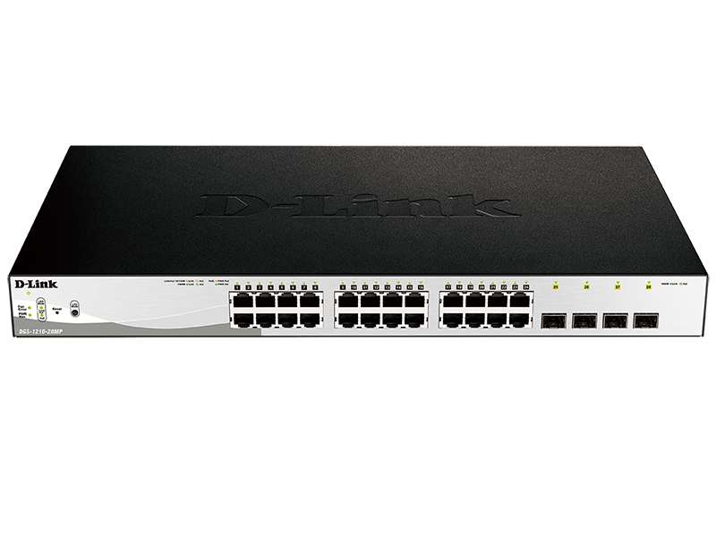 Коммутатор WebSmart с 24 портами 10/100/1000Base-T и 4 портами 1000Base-X SFP  PoE