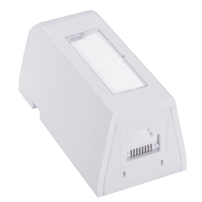 Розетка для настенного монтажа PowerCat 5E Synergy на 1 порт, неэкранированный модуль DataGate™ RJ45 568A/B категории 5E в комплекте – белая