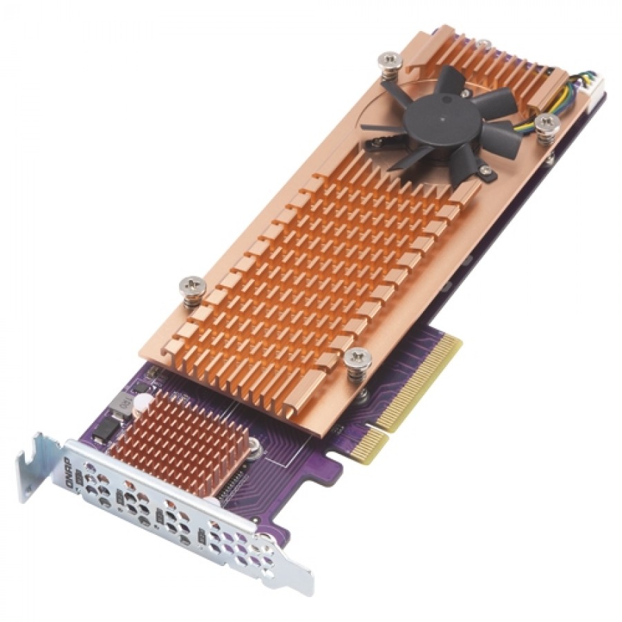 Карта расширения 4 слота M.2 2280 NVMe SSD. Интерфейс PCIe Gen2 x8.