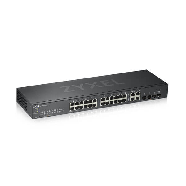 Smart L2 коммутатор Zyxel NebulaFlex GS1920-24v2, rack 19", 24xGE, 4xCombo (SFP/RJ-45), бесшумный (без вентилятора)