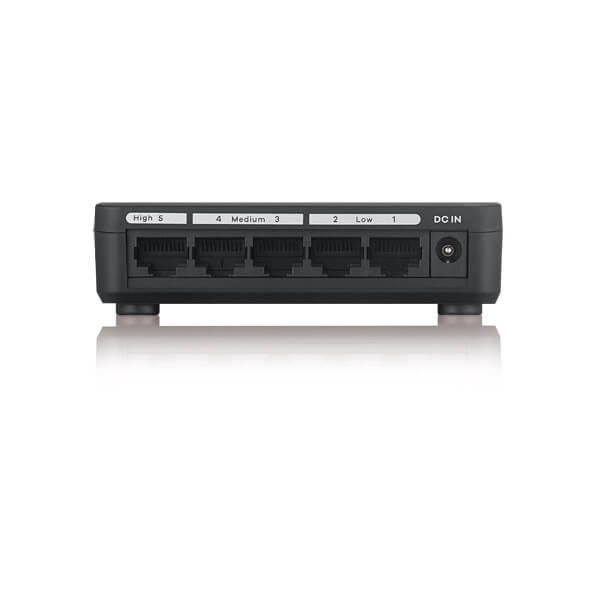 Коммутатор Zyxel GS-105S v2, 5 портов 1000 Мбит/с, настольный, c приоритетными портами