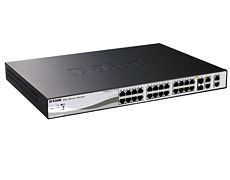 Коммутатор 24x10/100 PoE, 2xSFP + 2 Combo