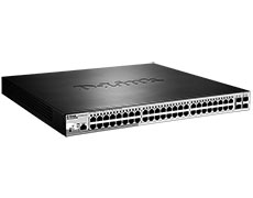 Коммутатор с 48 портами 10/100/1000Base-T с поддержкой PoE и 4 портами 1000Base-X SFP