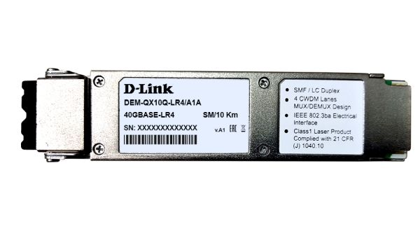 Трансивер QSFP+ с 1портом 40GBase-LR4 для одномодового оптического кабеля (до10км)