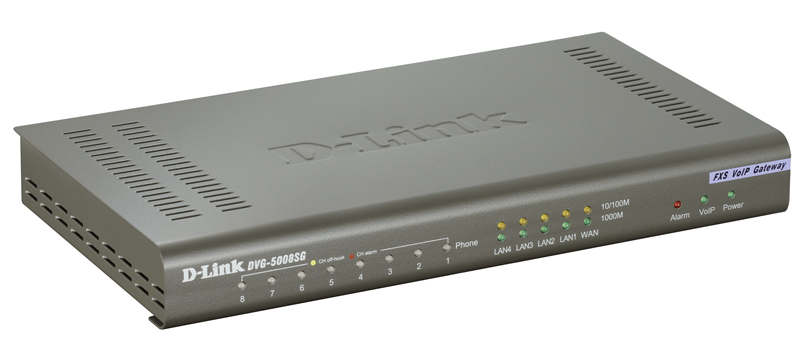 Шлюз SIP VoIP 8хFXS, 4xLAN 10/100, 1xWAN 10/100, роутер