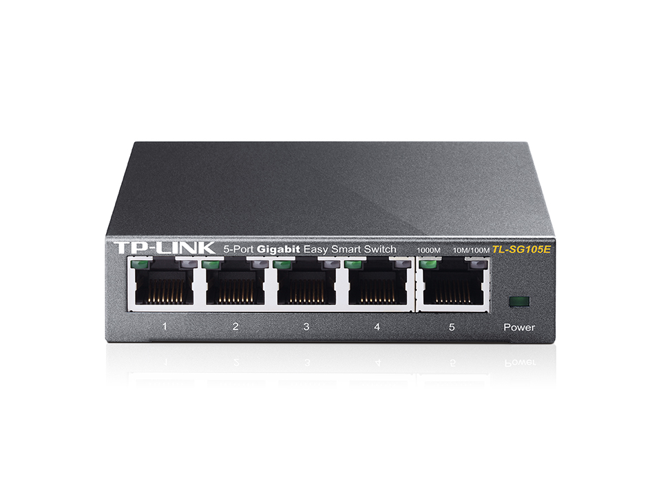 Easy Smart 5‑портовый гигабитный коммутатор
ПОРТЫ: 5 гигабитных портов RJ45
ХАРАКТЕРИСТИКИ: стальной настольный корпус
ОСОБЕННОСТИ: VLAN на основе MTU/порта/тега, приоритизация (QoS), IGMP Snooping, управление через утилиту и веб-интерфейс, Plug and Play
