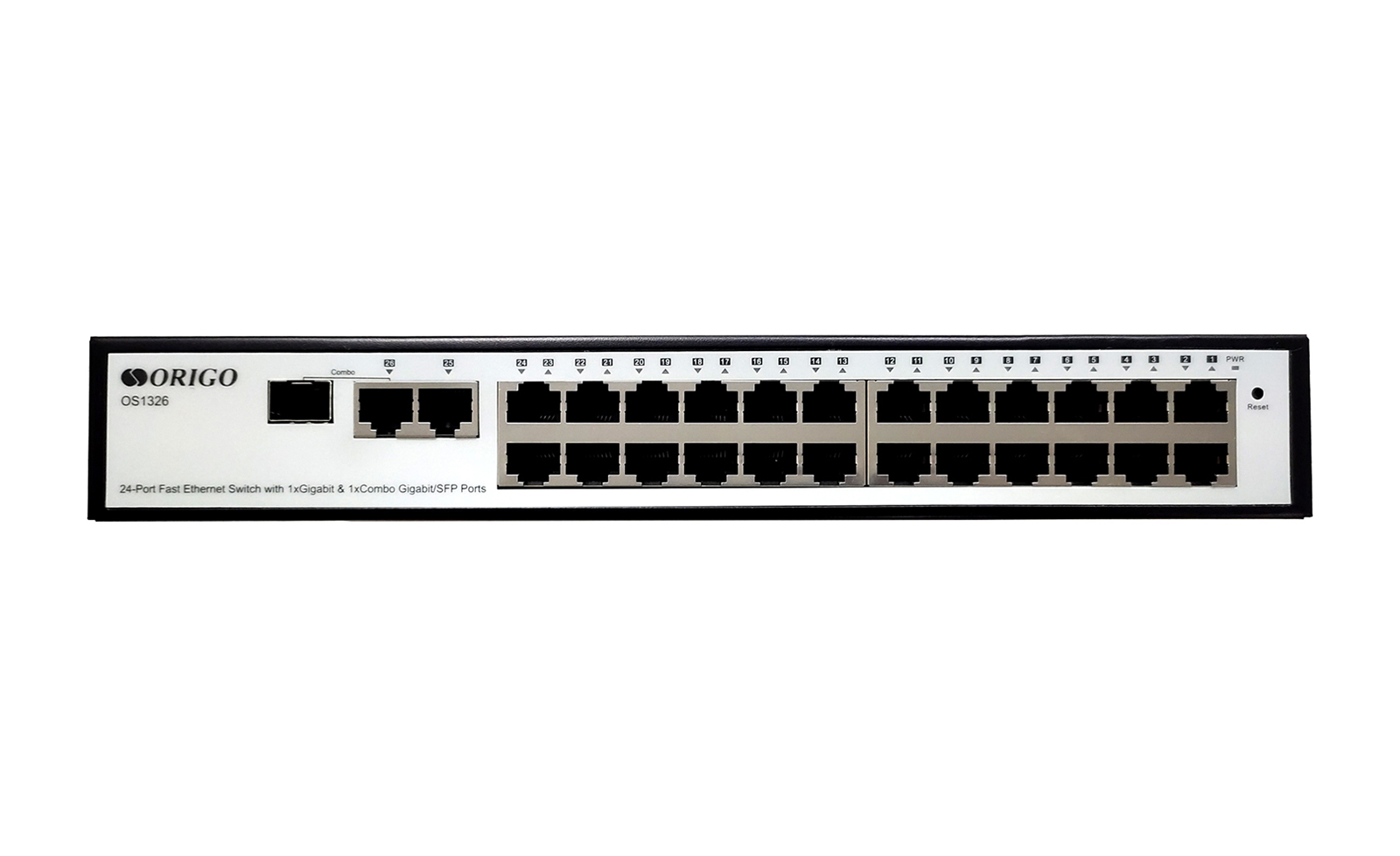 Коммутатор управляемый 24x100Base-TX, 1x1000Base-T, 1xCombo 1000Base-T/SFP, 19" w/brackets