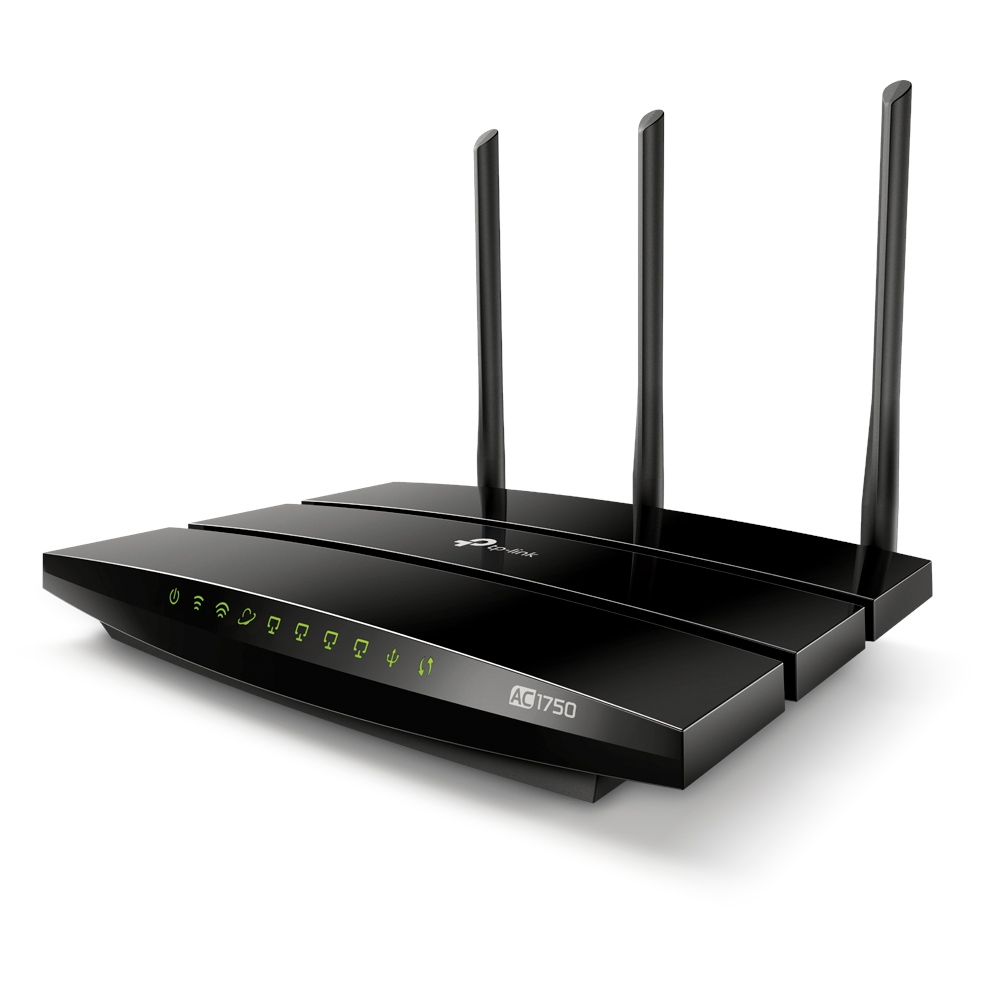 AC1750 Двухдиапазонный Wi Fi роутер
СКОРОСТЬ: до 450 Мбит/с на 2,4 ГГц + до 1300 Мбит/с на 5 ГГц
ХАРАКТЕРИСТИКИ: 3 антенны, 1 гигабитный порт WAN + 4 гигабитных порта LAN, порт USB 2.0
ОСОБЕННОСТИ: приложение Tether, режим точки доступа, поддержка IPv6, I