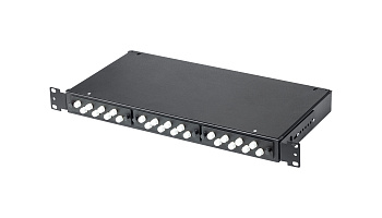Кросс КСП, стационарный, полный комплект, FC/APC, SM 9/125 OS2, 12 портов, 1U, цвет черный