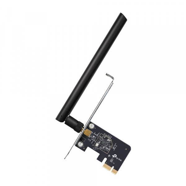 AC600 Двухдиапазонный Wi-Fi адаптер PCI Express
СКОРОСТЬ: до 200 Мбит/с на 2,4 ГГц + до 433 Мбит/с на 5 ГГц
ХАРАКТЕРИСТИКИ: 1 внешняя антенна с высоким коэффициентом усиления
