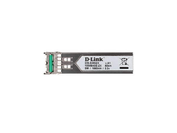 Промышленный SFP-трансивер с 1портом 1000Base-ZX для одномодового оптического кабеля (до 80 км)