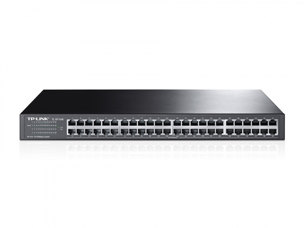 48-портовый коммутатор 10/100 Мбит/с
ПОРТЫ: 48 портов RJ45 10/100 Мбит/с
ХАРАКТЕРИСТИКИ: стальной корпус высотой 1U, монтируется в 19-дюймовую стойку
ОСОБЕННОСТИ: Plug and Play