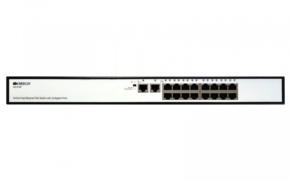 Коммутатор неуправляемый PoE 16x100Base-TX PoE, 2x1000Base-T, PoE Budget 190W, Long-range PoE up to 250m, metal case, 19" w/brackets
