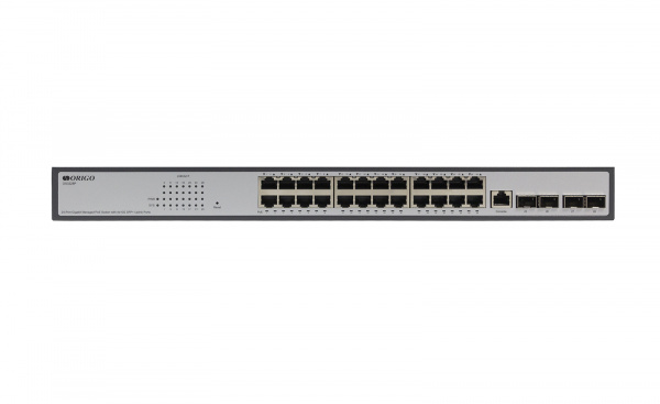 Управляемый L3 PoE-коммутатор 24x1000Base-T PoE+, 4x10G SFP+