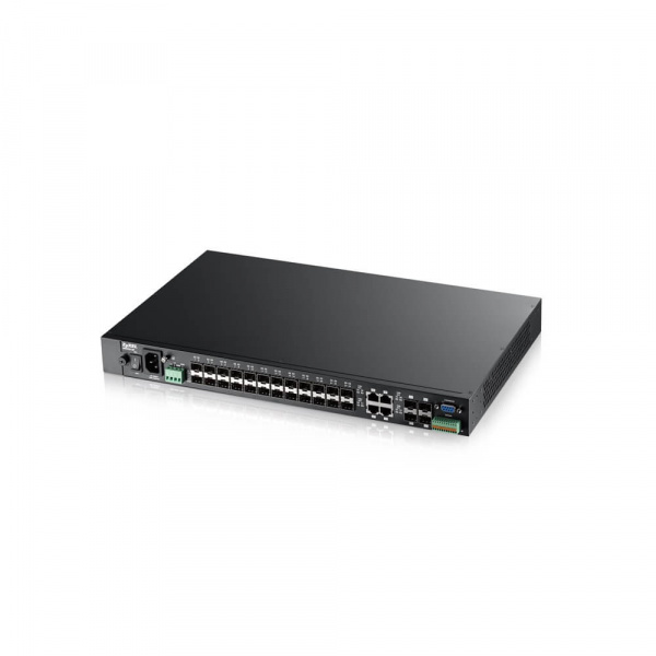 Коммутатор L2 Zyxel MGS3520-28F, rack 19", 24xSFP, 4xCombo (SFP/RJ-45), питание AC 220В/DC 12В