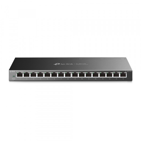 Easy Smart 16‑портовый гигабитный коммутатор
ПОРТЫ: 16 гигабитных портов RJ45
ХАРАКТЕРИСТИКИ: стальной настольный корпус
ОСОБЕННОСТИ: VLAN на основе MTU/порта/тега, приоритизация (QoS), IGMP Snooping, управление через утилиту и веб-интерфейс, Plug and Pla