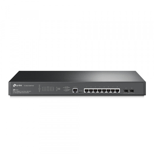 JetStream™ Управляемый коммутатор уровня 2+ с 8 PoE+ портами 2.5GBase-T и 2 SFP+ слотами 10GE
ПОРТЫ: 8 портов PoE+ 2,5 Гбит/с, 2 SFP+ слота 10 Гбит/с, консольный порт RJ45/Micro-USB
ХАРАКТЕРИСТИКИ: 802.3at/af, бюджет PoE: 240 Вт, стальной корпус высотой 1