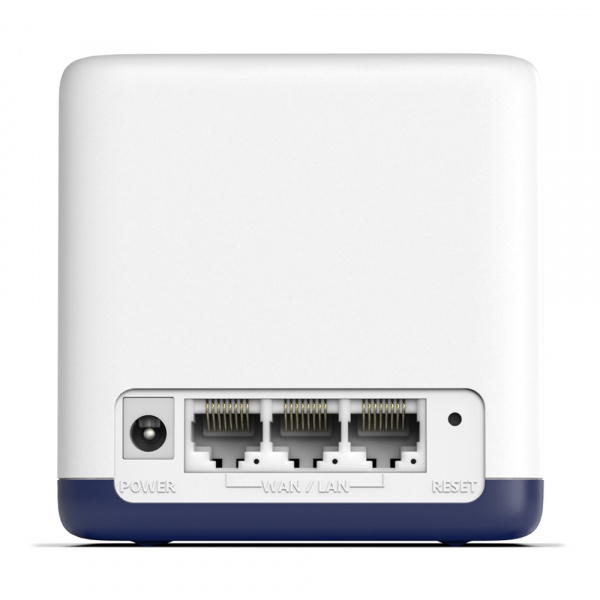 AC1900 Домашняя Mesh Wi-Fi система
СКОРОСТЬ: до 600 Мбит/с на 2,4 ГГц + до 1300 Мбит/с на 5 ГГц
ХАРАКТЕРИСТИКИ: 3 встроенные антенны, по 3 гигабитных порта на каждом устройстве (автоопределение WAN/LAN)
ОСОБЕННОСТИ: приложение MERCUSYS, режимы: роутер/точ